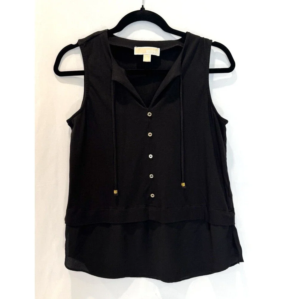 Michael Kors Sleeveless Black Top Women’s M Medium (Minor Flaw - See Pics!)